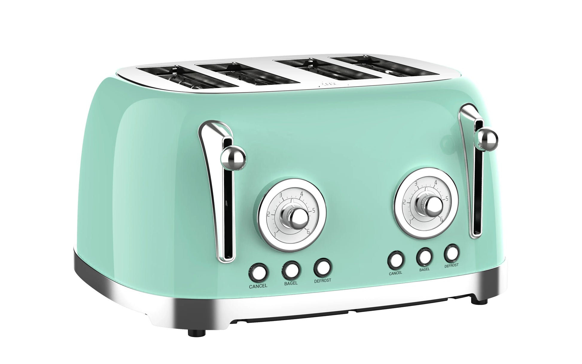 KTX-275347 Stainless Steel 4-Slice Retro Electric Bread Toaster for Sandwiches