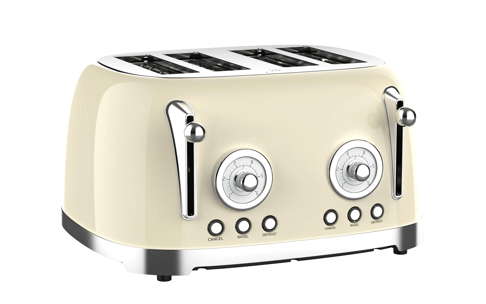 KTX-275347 Stainless Steel 4-Slice Retro Electric Bread Toaster for Sandwiches