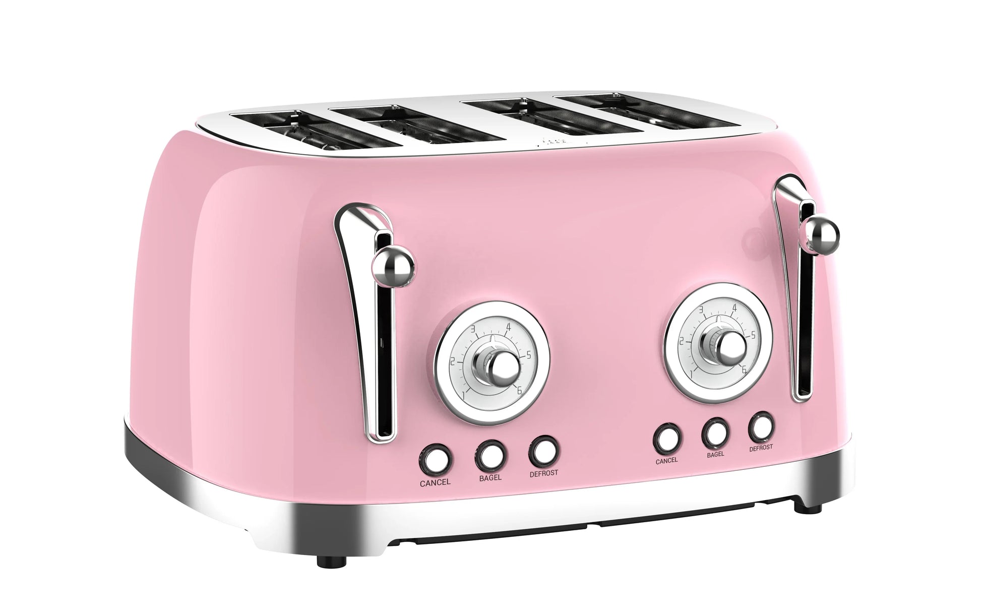 KTX-275347 Stainless Steel 4-Slice Retro Electric Bread Toaster for Sandwiches