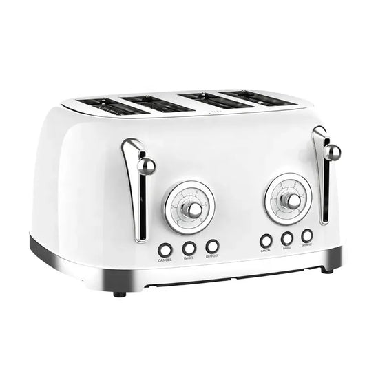 KTX-275347 Stainless Steel 4-Slice Retro Electric Bread Toaster for Sandwiches