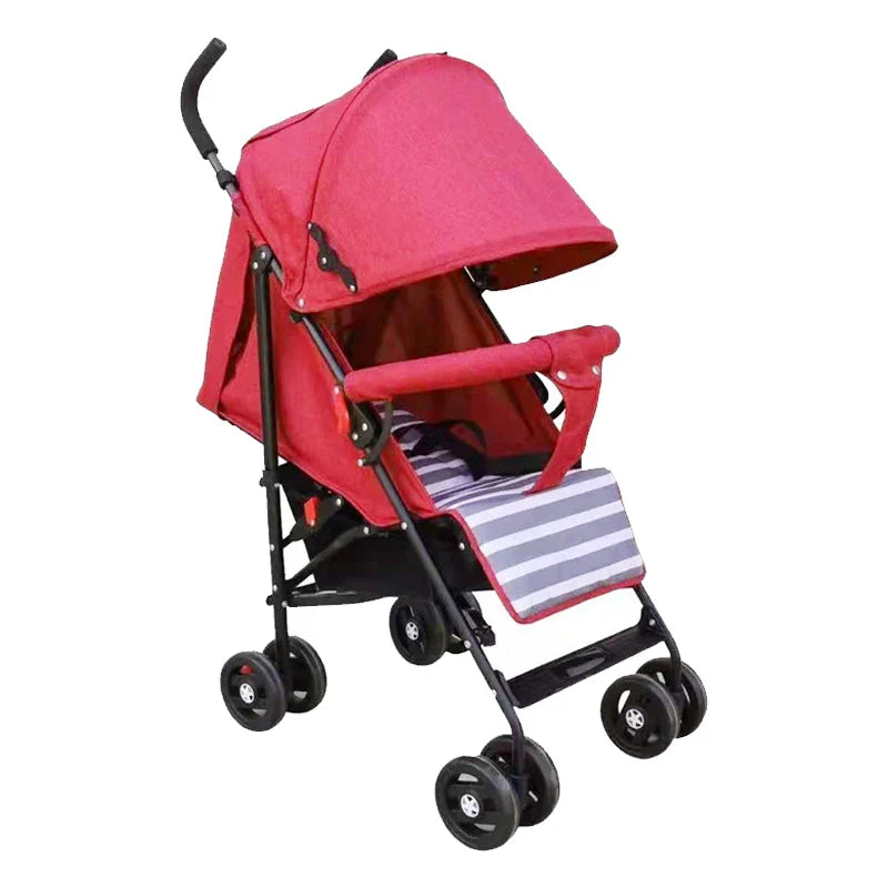 KTX-993235 Lightweight Durable Baby Stroller with Comfortable Mechanical Backrest - Available in Red, Purple, Green, and Gray
