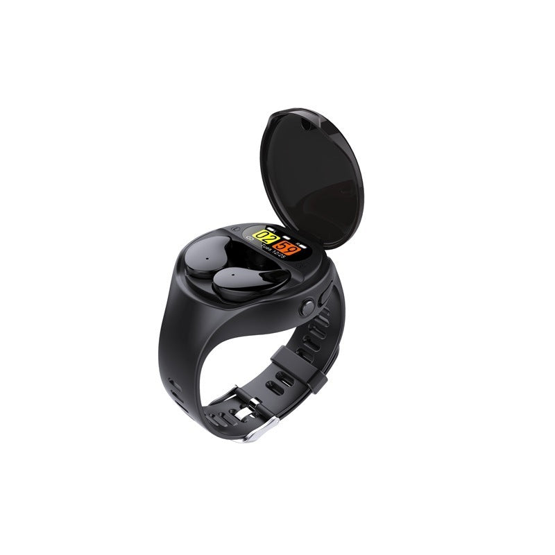 KTX-667987 Detachable Heart Rate Monitor Smart Pedometer with TWS Earbuds and Bracelet Combo