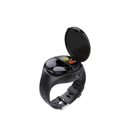 KTX-667987 Detachable Heart Rate Monitor Smart Pedometer with TWS Earbuds and Bracelet Combo
