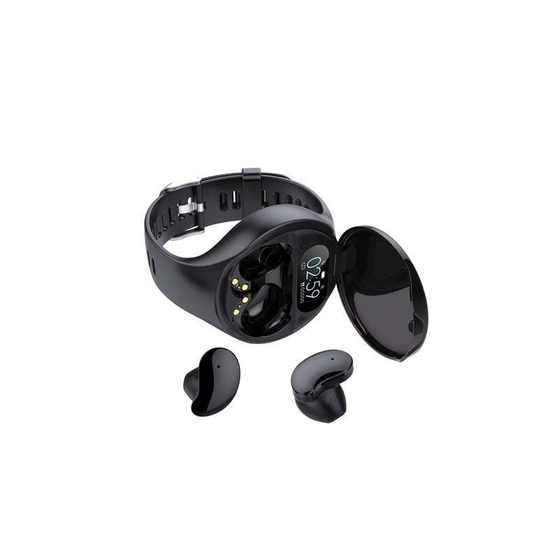 KTX-667987 Detachable Heart Rate Monitor Smart Pedometer with TWS Earbuds and Bracelet Combo