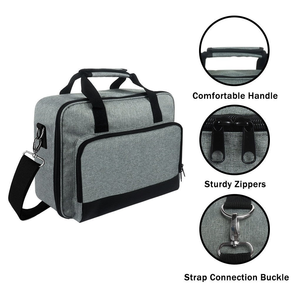 KTX-764499 Gray Polyester Handbag for Projector Storage, 14x11x4in, Supports Up to 20kg