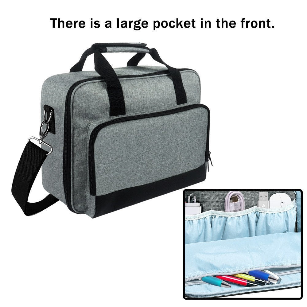 KTX-764499 Gray Polyester Handbag for Projector Storage, 14x11x4in, Supports Up to 20kg
