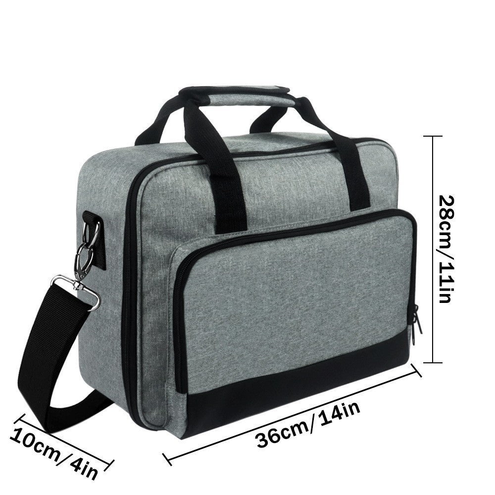 KTX-764499 Gray Polyester Handbag for Projector Storage, 14x11x4in, Supports Up to 20kg