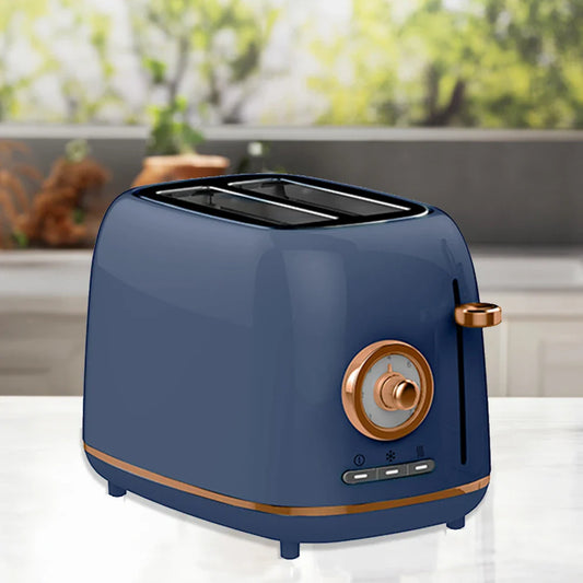 KTX-093395 Purple Retro 2-Slice Electric Bread Toaster with Sandwich Clamps