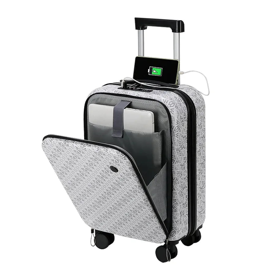 KTX-159571 Lightweight Softside Medium-Size Carry-On Luggage Set with Open-Top Design