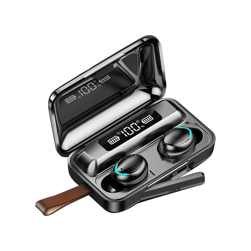 KTX-703763 F9-5C Wireless Bluetooth Headset with Digital Display, Binaural Sports Design, In-Ear 9D Stereo Sound