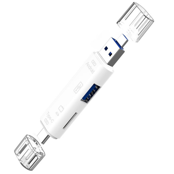 KTX-794515 Type-C Micro USB OTG Hub Adapter with TF Card Reader - Compatible with MacBook, Tablets, and More