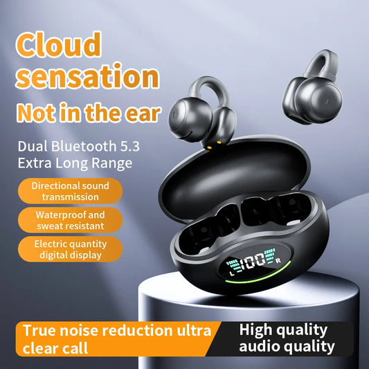 KTX-624851 Wireless Clip-On Sports Earphones with LED Battery Indicator for Comfortable Long-Term Use