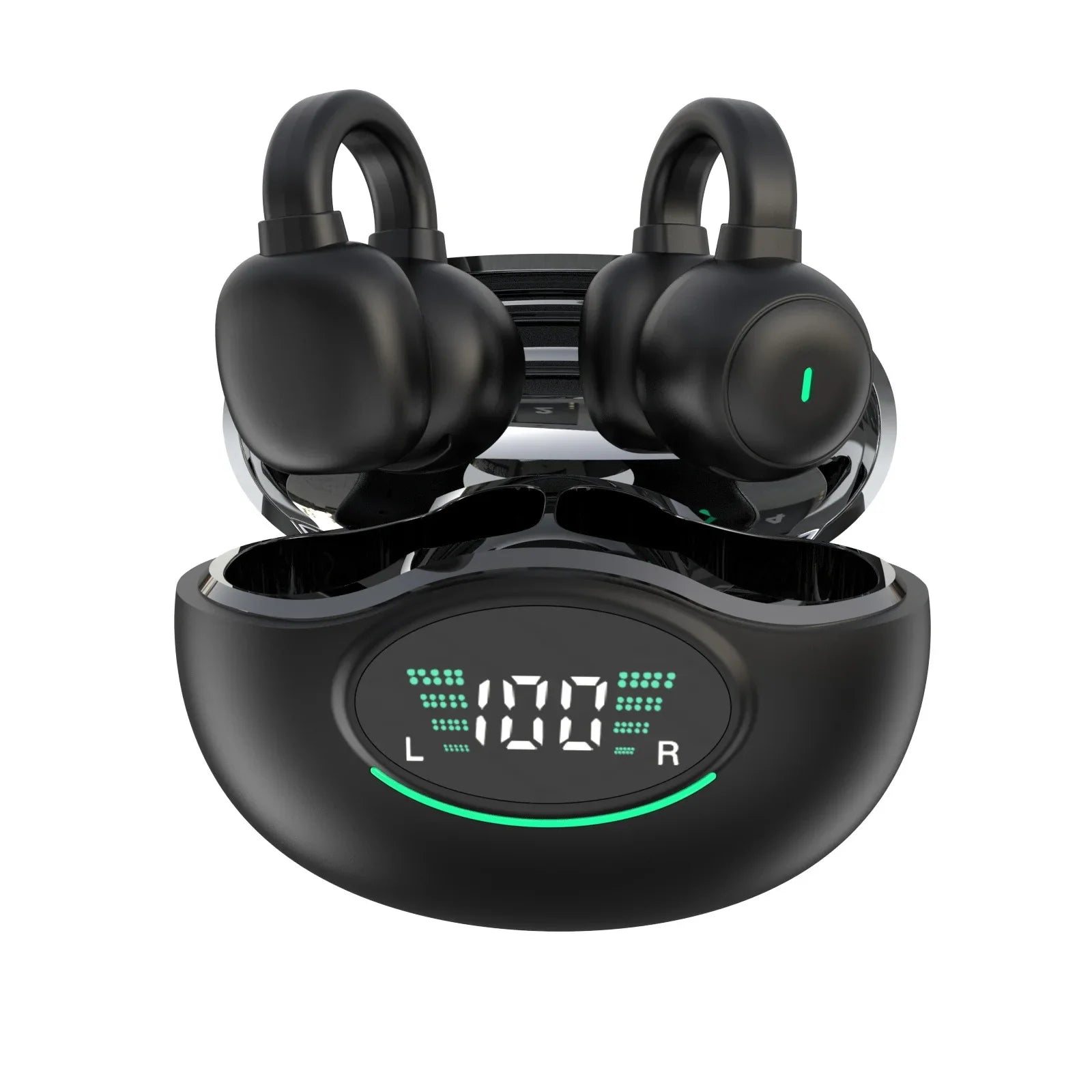 KTX-624851 Wireless Clip-On Sports Earphones with LED Battery Indicator for Comfortable Long-Term Use