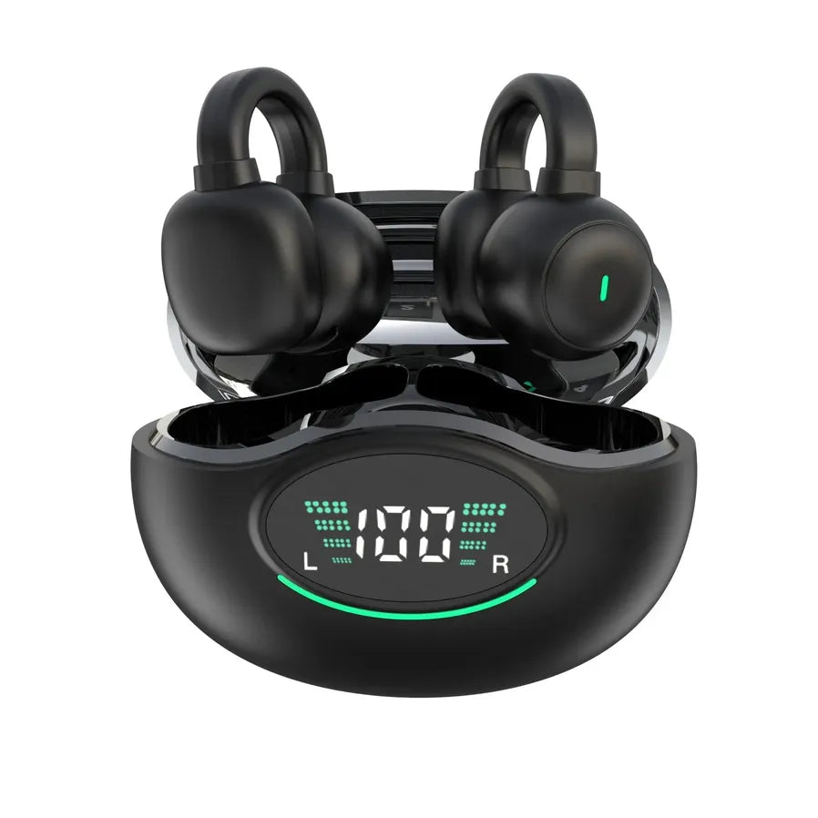 KTX-624851 Wireless Clip-On Sports Earphones with LED Battery Indicator for Comfortable Long-Term Use
