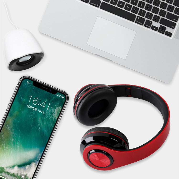 KTX-625171 Foldable Bluetooth Earphones with 40mm Subwoofer, Soft Protein Leather Cushions, and Hands-Free Calling