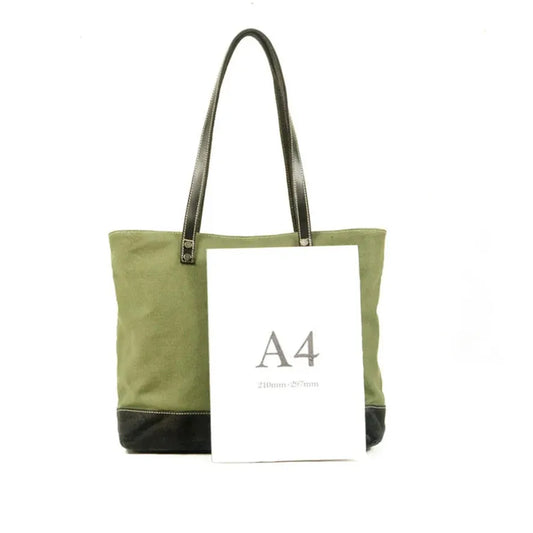 KTX-480019 Retro Fashion Canvas Large Shoulder Handbag with Eco-Friendly Materials