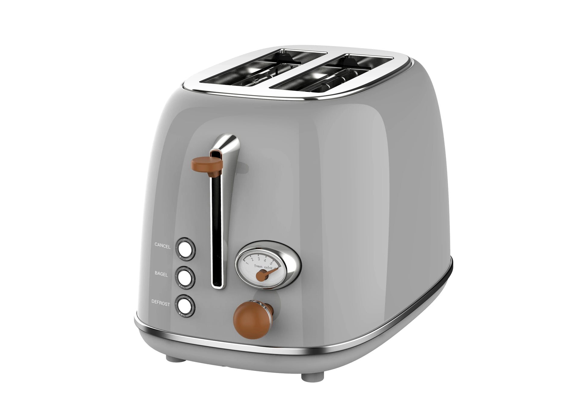 KTX-930707 Retro Stainless Steel 2-Slice Toaster with Auto Pop-Up Function for Home Use