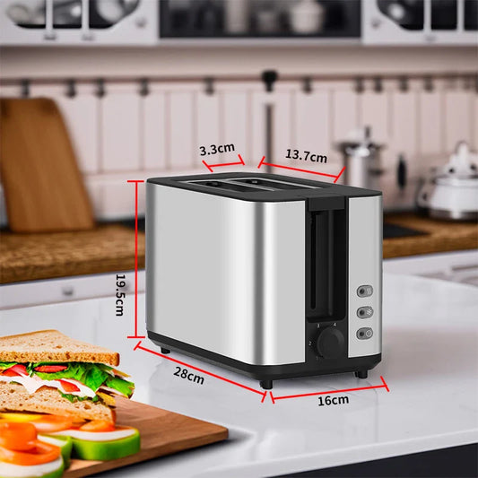 KTX-372499 Silver Electric Bread Toaster for Two Slices – Custom Logo Option Available