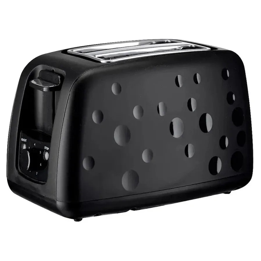 KTX-944211 2 Slice Electric Toaster 750W in Black - Durable Plastic Toaster for Everyday Use