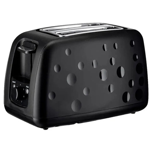 KTX-944211 2 Slice Electric Toaster 750W in Black - Durable Plastic Toaster for Everyday Use