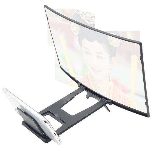 KTX-361235 12-Inch Curved Mobile Phone Screen Amplifier with Lazy Bracket Stand for Universal Use