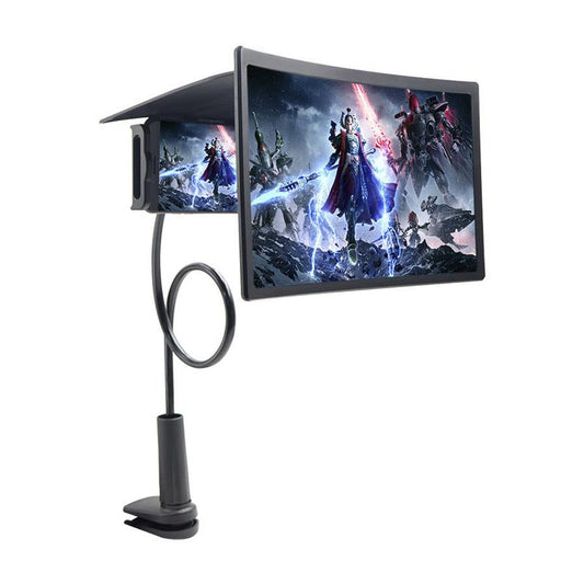 KTX-361235 12-Inch Curved Mobile Phone Screen Amplifier with Lazy Bracket Stand for Universal Use