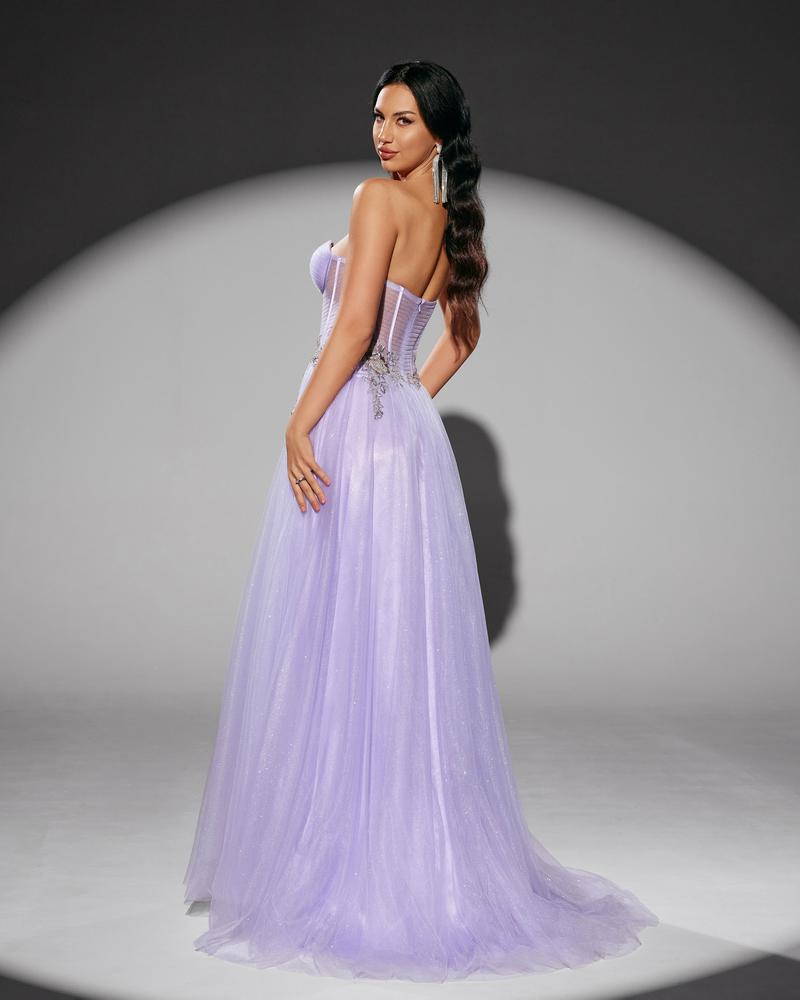 KTX-945171 Elegant Purple Evening Gown for Women - Model EZ25219