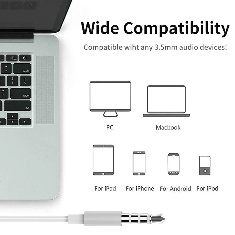 KTX-321875 Wired In-Ear Stereo Headphones with Noise Cancelling and HD Microphone for Apple and Android Devices