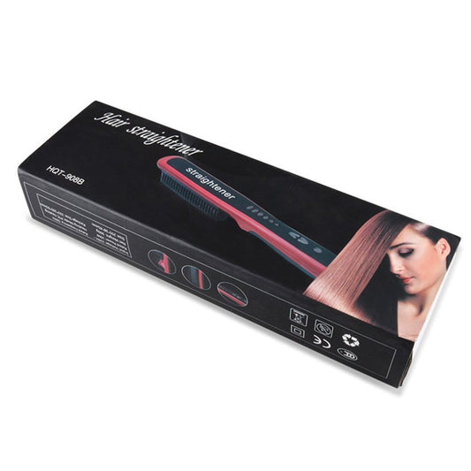 KTX-729171 Ceramic Hair Straightening Brush with Adjustable Temperature Control and Detangling Features