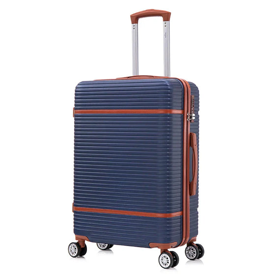 KTX-243219 Vintage Style ABS Trolley Luggage Set with Customisable Tag - 3 Pieces