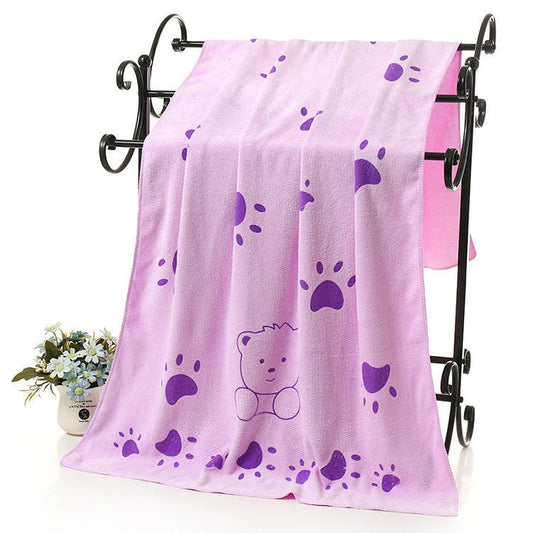 JMT-970250 Soft Absorbent Cartoon Print Bath Towel - Bear Design, 70x140cm