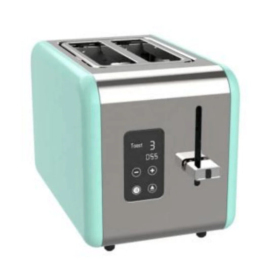 KTX-684371 Blue Portable Electric Bread Toaster for 2 Slices with Touch Screen Control and Removable Crumb Tray