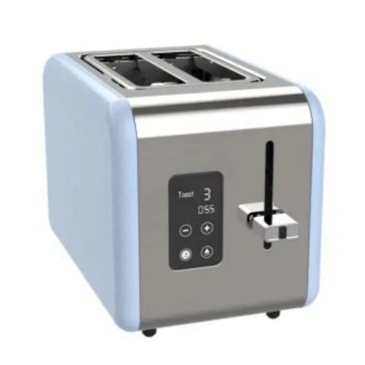 KTX-684371 Blue Portable Electric Bread Toaster for 2 Slices with Touch Screen Control and Removable Crumb Tray