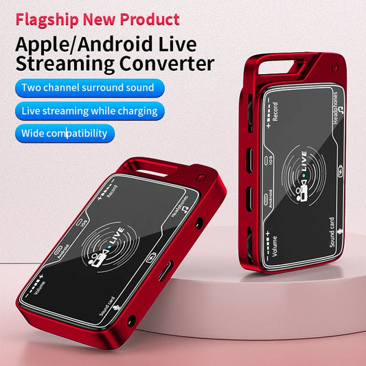 KTX-260691 2-in-1 Stereo Live Sound Card Converter for Mobile Devices with Charging and Microphone Streaming Adapter