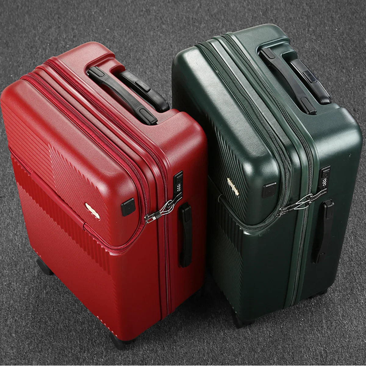KTX-307603 Durable Water-Resistant Red Suitcase Trolley for Travel