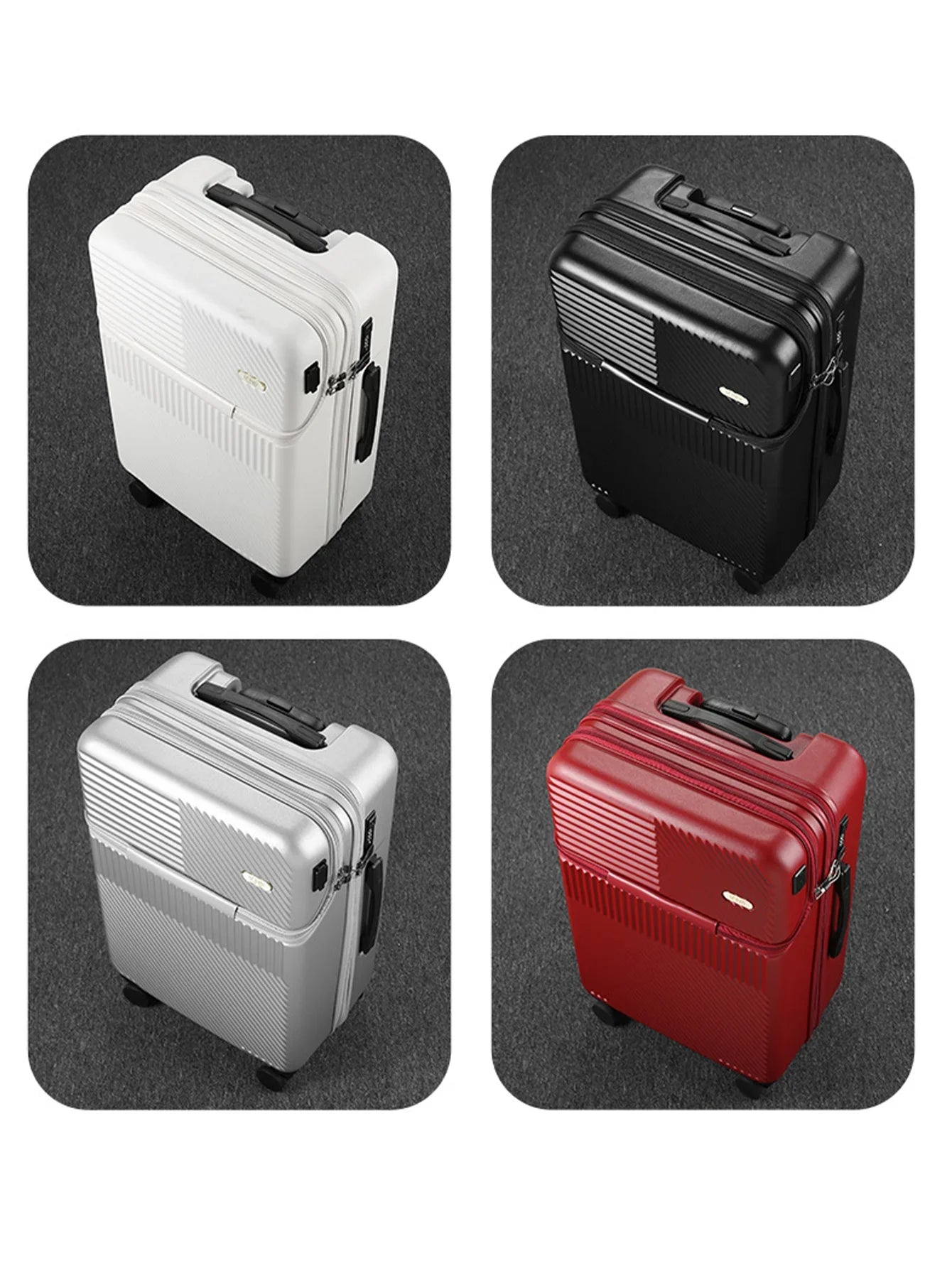 KTX-307603 Durable Water-Resistant Red Suitcase Trolley for Travel
