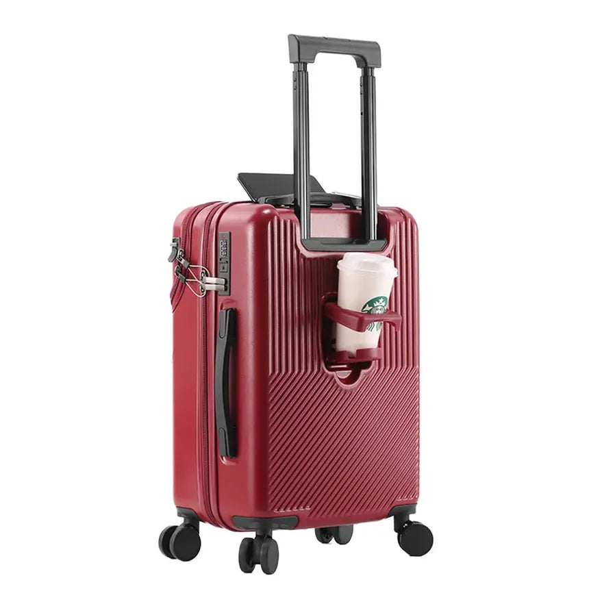 KTX-307603 Durable Water-Resistant Red Suitcase Trolley for Travel