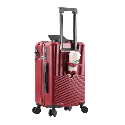 KTX-307603 Durable Water-Resistant Red Suitcase Trolley for Travel