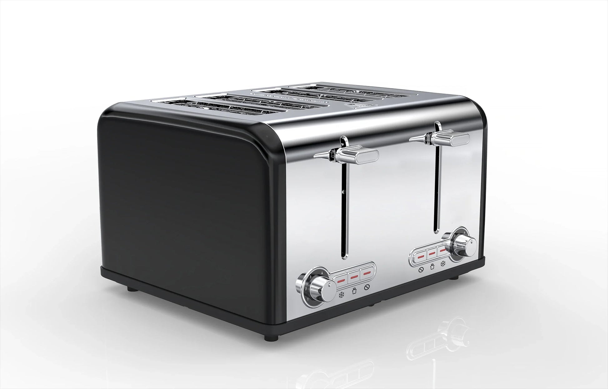 KTX-240275 4-Slice Retro Stainless Steel Toaster with LED Display for Perfectly Toasted Sandwiches