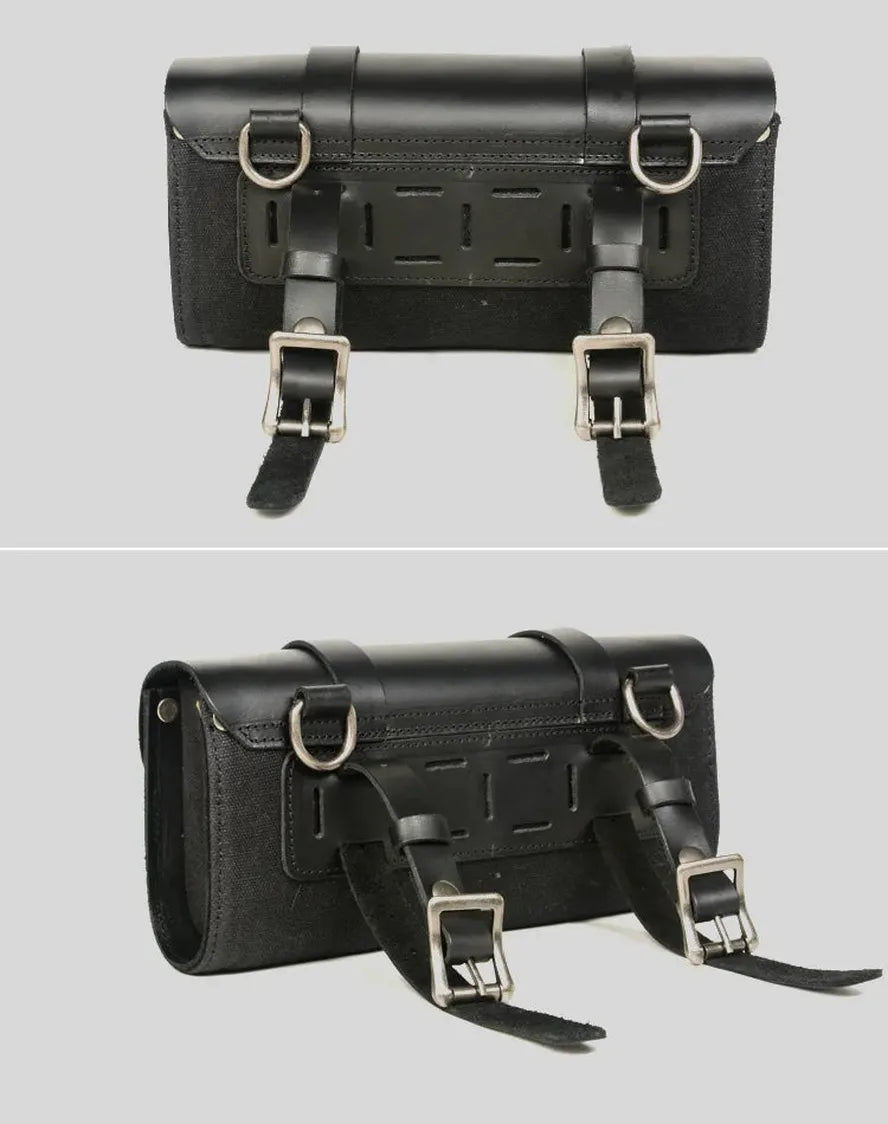 KTX-893459 Retro Oil Wax Canvas Motorcycle Shoulder Bag for Luggage and Side Storage