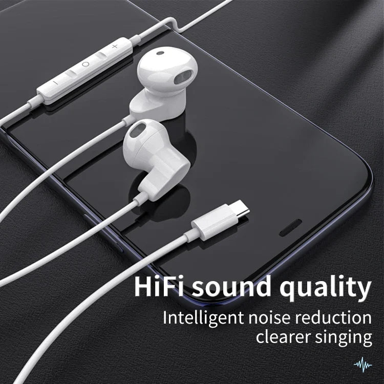 KTX-885587 Wired In-Ear Earphones with Microphone and Volume Control for iPhone 15 - Super Bass Sound