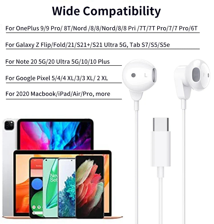 KTX-885587 Wired In-Ear Earphones with Microphone and Volume Control for iPhone 15 - Super Bass Sound