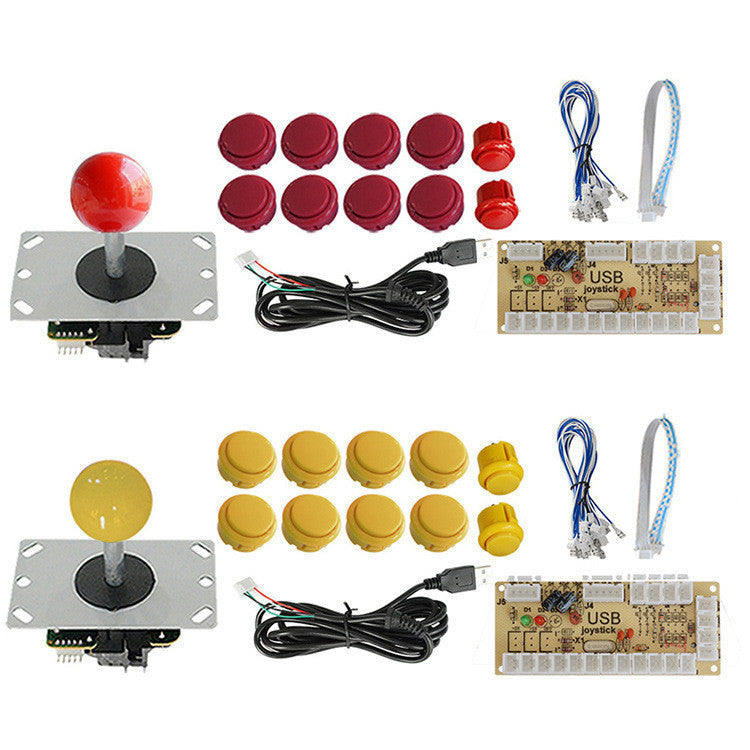 KTX-169555 USB Arcade Joystick DIY Kit with Sanhe Micro Rocker, Chip Board, and Card Buttons