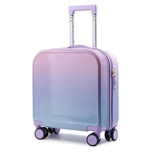 KTX-882771 Kids 20 Inch ABS Suitcase with Spinner Wheels - Square Travel Luggage for Students