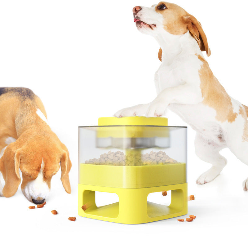 JMT-985610 Slow Feeder Catapult Toy - Off-white, Grayish Yellow, Pink, Yellow, Blue, Plastic Material for Engaging Pet Play