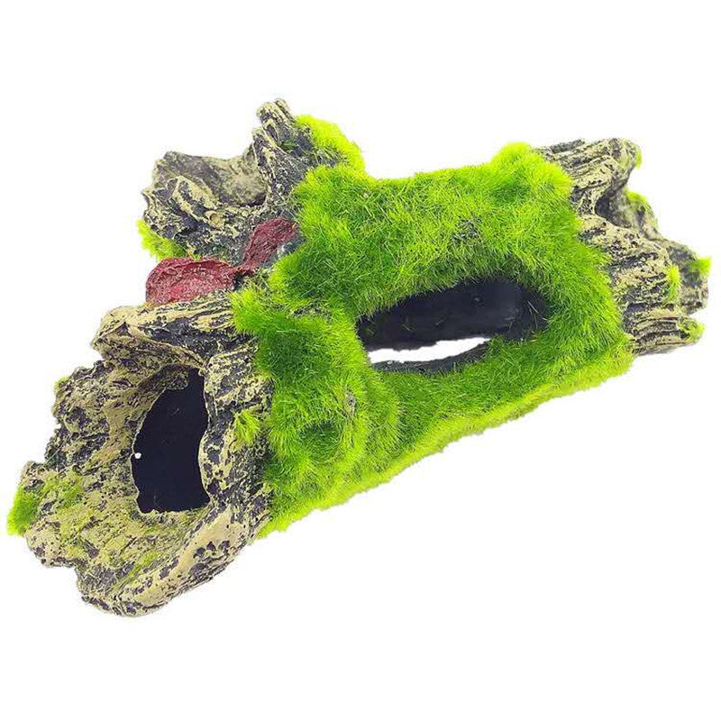JMT-986762 Aquarium Resin Wood Decoration for Fish Tanks - Flocking Tree Holes Available