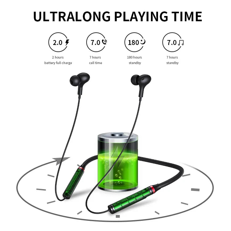 KTX-867475 Wireless Bluetooth 5.0 Neckband Earphones with Magnetic Design for Sports and Gym Use