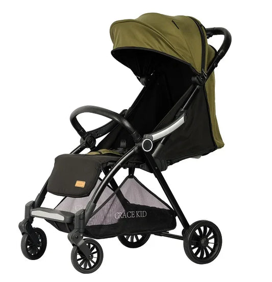 KTX-828243 Sturdy Green Baby Stroller with Durable Composite Fabric