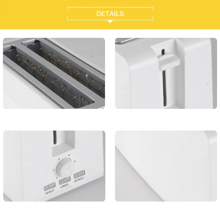 KTX-797331 1300W Long Slot 4-Slice Toaster for Household Use