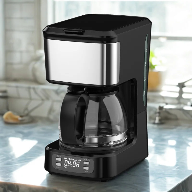 KTX-443475 6-Cup Coffee Machine with Clear Water Lever and Non-Stick Warm Plate